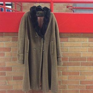 Brown and black fur coat